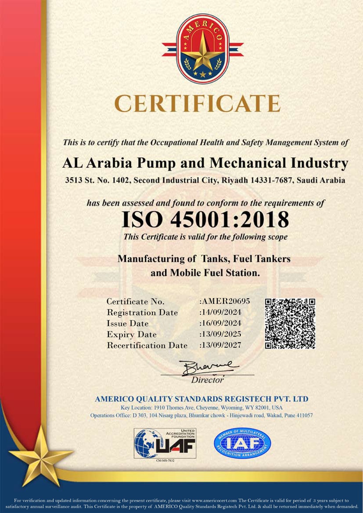 ISO 45001:2018 – نظام إدارة السلامة والصحة المهنية
