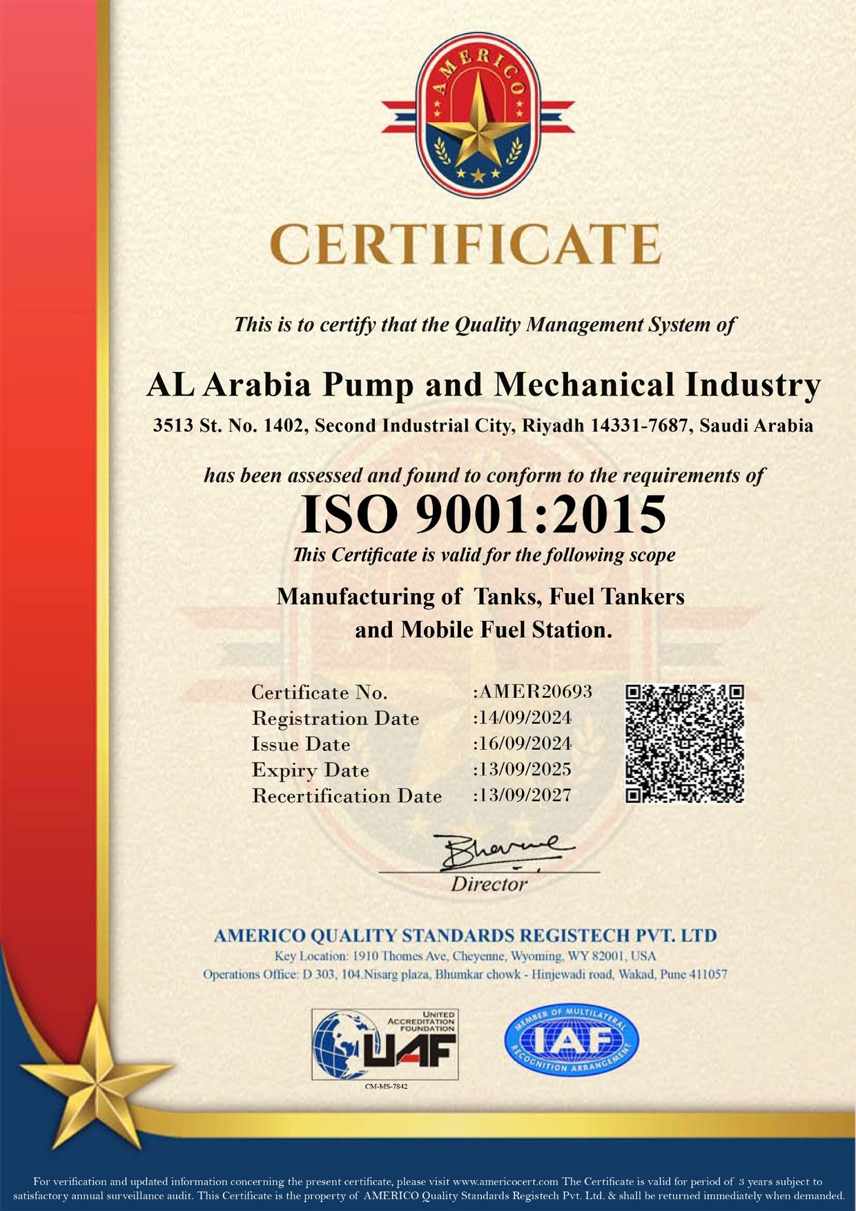 ISO 9001:2015 – نظام إدارة الجودة